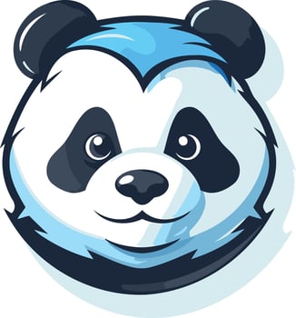 Cute Panda Bear with Blue Eyes and a Blue Stripe vector