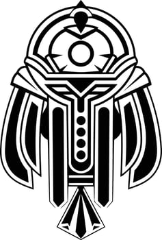 Geometric tattoo design with intricate details and bold lines vector