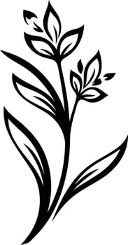 Elegant black and white floral illustration, perfect for tattoo design, wedding invitations, and feminine branding vector