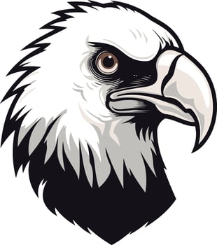 Powerful Bald Eagle Head Illustration vector