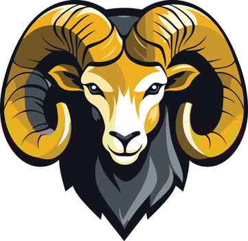 Bighorn Sheep Head Illustration vector