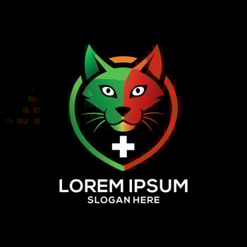 Cat health care logo. Cat logo. Cat care center logo for business. vector
