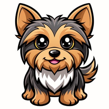 Dorkie dog stay kawaii vector