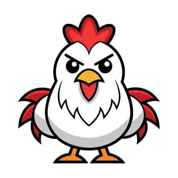 Dorking Chicken angry kawaii vector