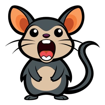 Dormouse mouse screams kawaii vector