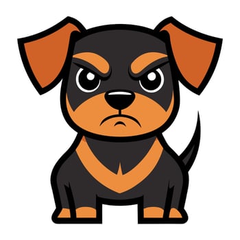 Doxle dog angry kawaii vector