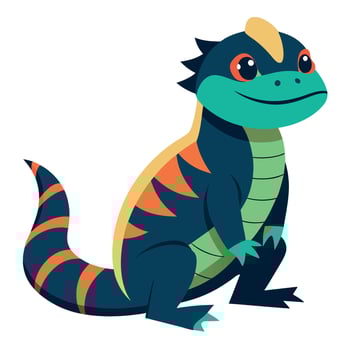 Draco Volans Lizard sits kawaii vector