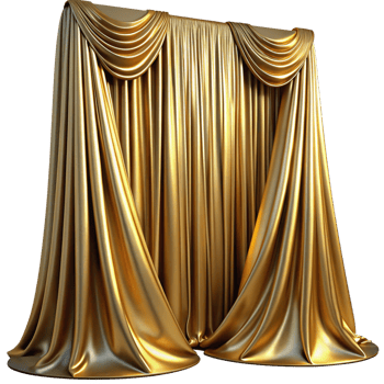 Gold Curtain 3d Illustration png
