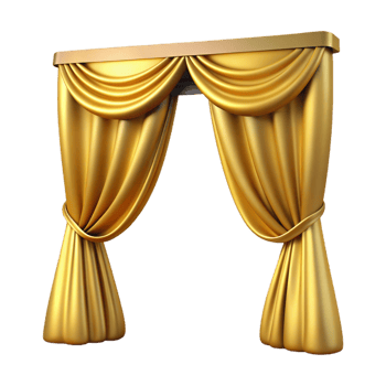 Luxury Gold Curtain 3d Concept png