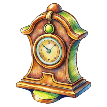 Scholar Clock Hand Drawn png