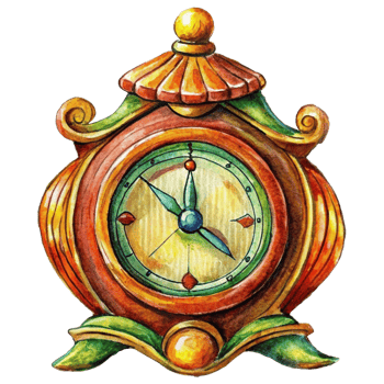 Scholar Clock Hand Drawn Clip Art png