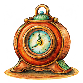 Scholar Clock Hand Drawn Illustration png