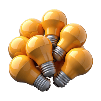Heap of Bulb Lamp 3d Clip Art png
