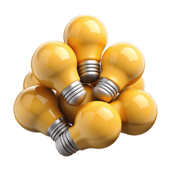 Heap of Bulb Lamp 3d Style png