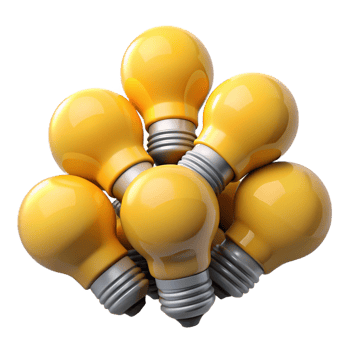 Heap of Bulb Lamp 3d Graphic png