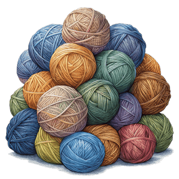 Heap of Yarn Balls Art png