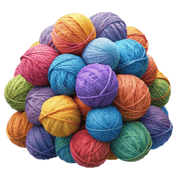 Heap of Yarn Balls Render png