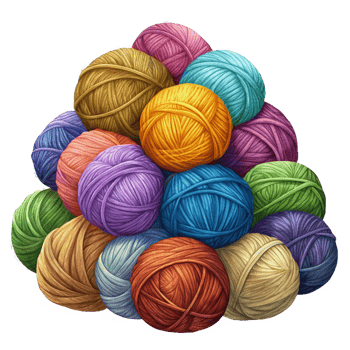 Heap of Yarn Balls Graphic png