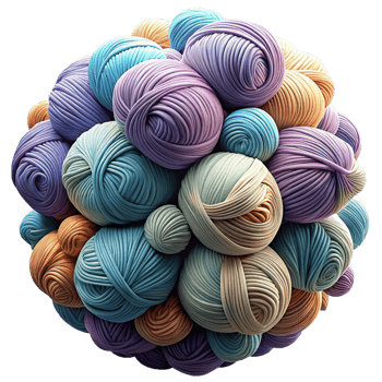 Heap of Yarns Balls 3d Render png