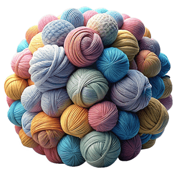 Heap of Yarns Balls 3d Concept png