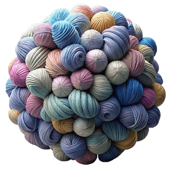 Heap of Yarns Balls 3d Illustration png