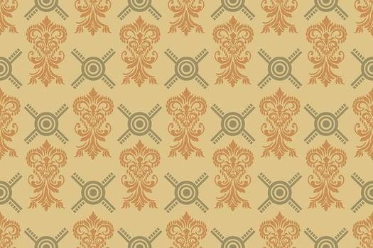 The abstract floral pattern of the ethnic design fabric is ideal for decorating items such as pillows or bags. Adds brightness and character to a space Can be used for both fashion and home decoration vector