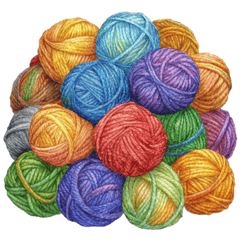 Heap of Yarn Balls Hand Drawn Style png
