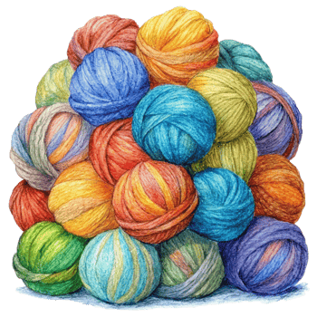Heap of Yarn Balls Hand Drawn Concept png