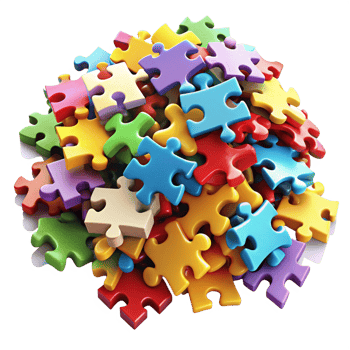 Heap of Puzzle Pieces Photo Graphic png