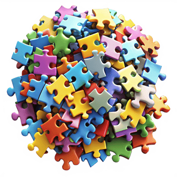 Heap of Puzzle Pieces Photo Design png