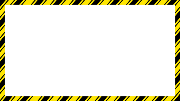 Striped warning frame black and yellow color png