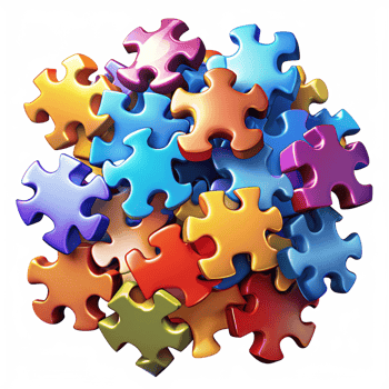 Heap of Puzzle Pieces Concept png