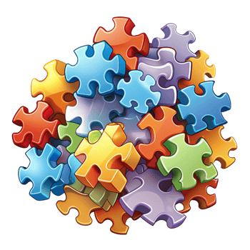 Heap of Puzzle Pieces Illustration png