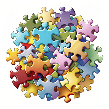 Heap of Puzzle Pieces Image png