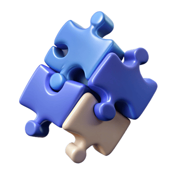 Heap of Puzzle Pieces 3D Render png