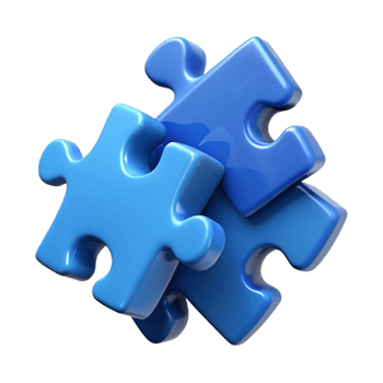 Heap of Puzzle Pieces 3D Graphic png