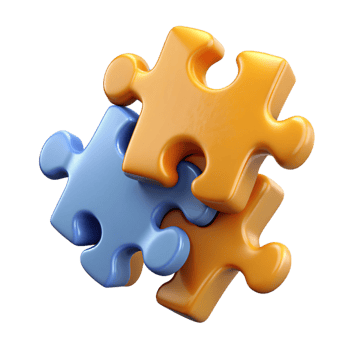 Heap of Puzzle Pieces 3D Design png