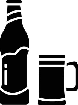 beer bottle solid glyph illustration vector