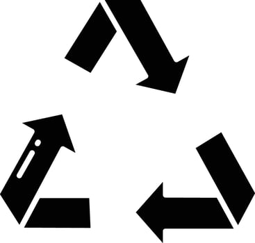 Recycle charge solid glyph illustration vector