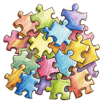 Heap of Puzzle Pieces Hand Drawn Graphic png