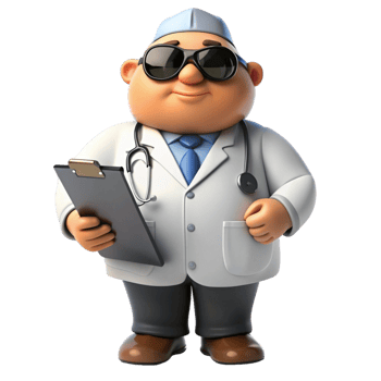 aigenerated doctor cartoon character holding a clipboard png