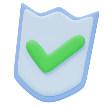 3d Icon Protection Shield Check Mark. Security Cyber Protection Safe concept. 3d illustration for web or app png