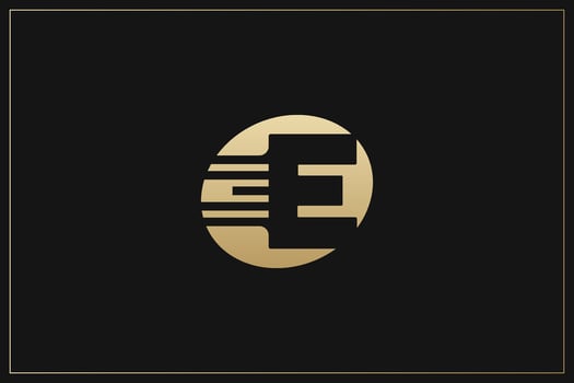E Letter gold Trademark Brand Logo vector