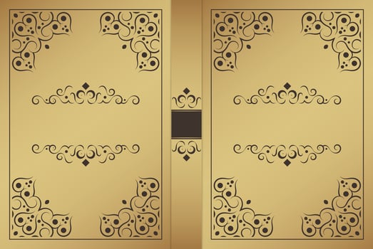 Luxury gold ornamental book cover design vector