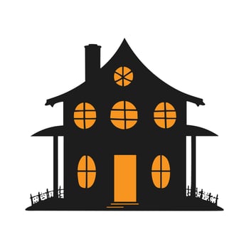 A haunted house silhouette for Halloween vector