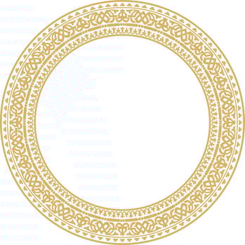 round gold seamless classic byzantine ornament. Infinite circle, border, frame Ancient Greece, Eastern Roman Empire. Decoration of the Russian Orthodox Church. vector
