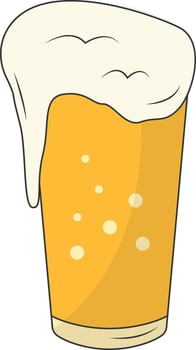 Beer Glass Illustration. Isolated on White Background. with Simple Design. vector