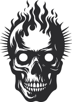 Deadly Skull Silhouette. vector
