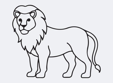 lion outline line art design, graphic resource, design. vector