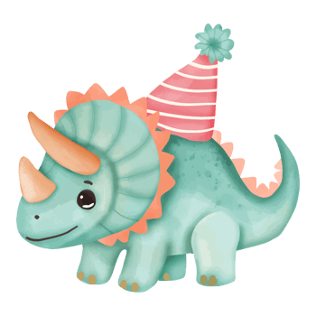 Party-Ready Triceratops Celebrates with Fun Hat png